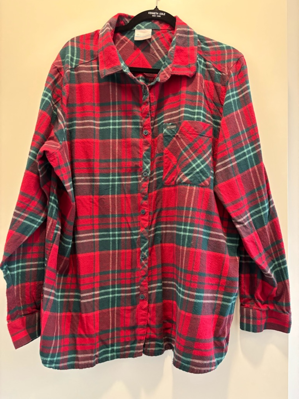 Columbia Plaid Cotton Button-Up Flannel Shirt